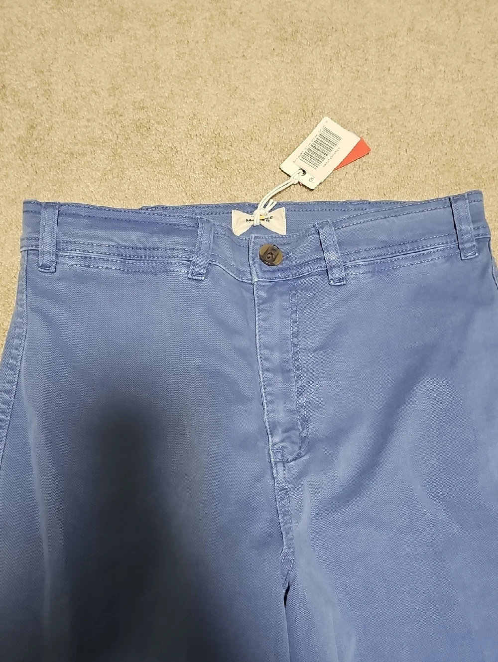 Marine Layer Bridget Slim Wide Crop Pants Marlin Blue Stretch Size 8 - Picture 4 of 8